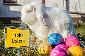 Germany Happy Easter Easter bunny sign