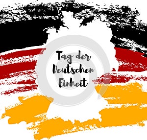 Germany Happy Unity Day greeting card. German Unity Day  - Tag der Deutschen Einheit. October 3rd - celebration. National Germany photo