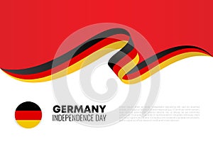Germany independence day background with german flag for national celebration on October 3