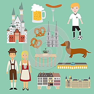 Germany isolated items vector. photo