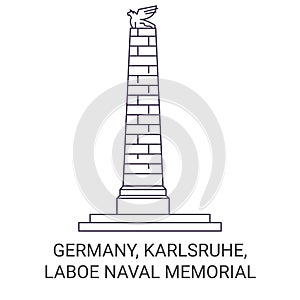 Germany, Karlsruhe, Laboe Naval Memorial travel landmark vector illustration