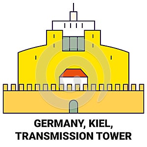 Germany, Kiel, Transmission Tower travel landmark vector illustration