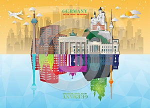 Germany Landmark Global Travel And Journey paper background. Vector Design Template.used for your advertisement, book, banner,