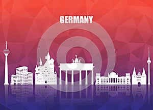 Germany Landmark Global Travel And Journey paper background. Vector Design Template.used for your advertisement, book, banner, te