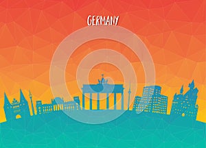 Germany Landmark Global Travel And Journey paper background. Vector Design Template.used for your advertisement, book, banner, te