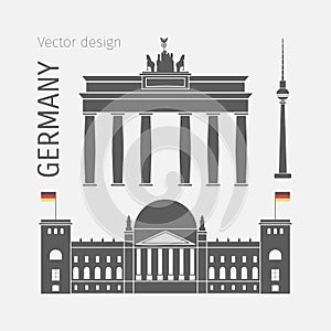 Germany landmarks flat symbol