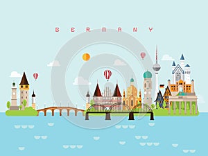 Germany Landmarks Travel and Journey Vector