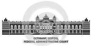 Germany, Leipzig, Federal Administrative Court travel landmark vector illustration photo