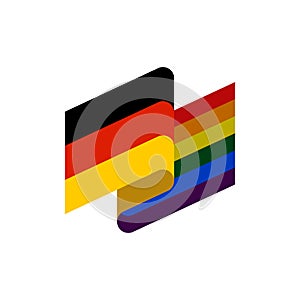 Germany and LGBT flag. Symbol of tolerant Deutschland. Gay sign