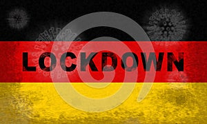 Germany lockdown stopping ncov epidemic or outbreak - 3d Illustration photo