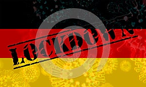 Germany lockdown to halt ncov epidemic or outbreak - 3d Illustration photo