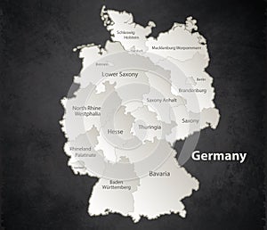 Germany map Black White separate individual blackboard
