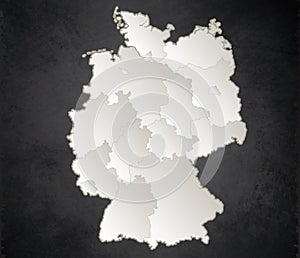 Germany map Black White separate region individual blank blackboard raster