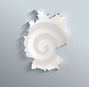 Germany map blue white card paper 3D