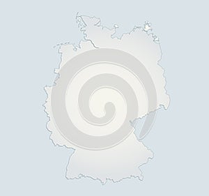 Germany map blue white paper 3D blank