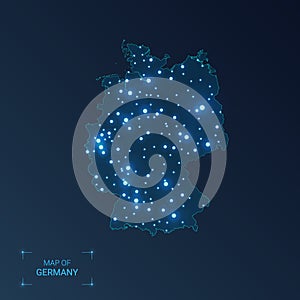 Germany map with cities.