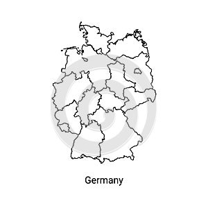 Germany map color line element. Border of the country.