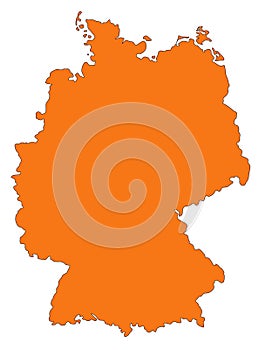 Germany map - country in central-western Europe