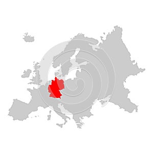 Germany on map of europe