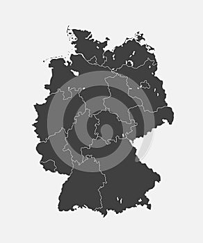 Germany map, Europe country map vector template