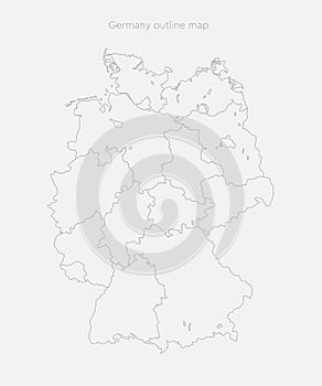 Germany map, Europe country map vector template