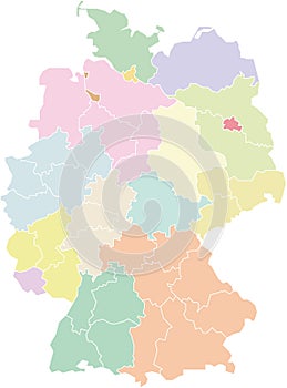 Germany map - federal states and regions photo