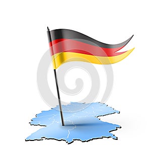 Germany map and flag