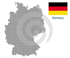 Germany map with flag.