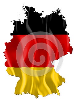 Germany map with flag