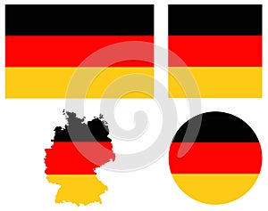 Germany map and flag - country in central-western Europe