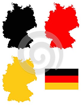 Germany map and flag - country in central-western Europe