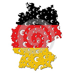 Germany map flag euro grunge