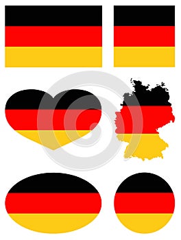 Germany map and flag - Federal Republic of Germany