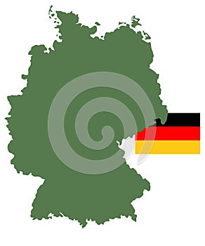 Germany map and flag - Federal Republic of Germany