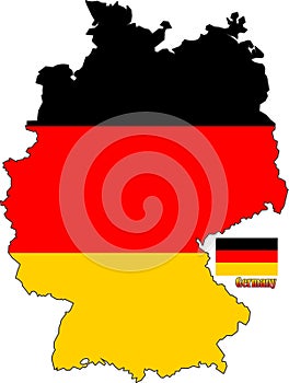 Germany Map and Flag illustration Vector