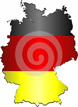 Germany map with flag inside