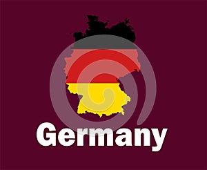 Germany Map Flag With Names Symbol Design Europe football Final Vector