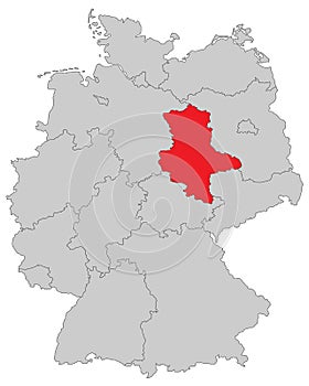 Germany - Map of Germany - `Sachsen Anhalt` - high detailed