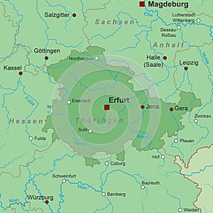 Germany - Map of Germany - `Thuringen` - high detailed photo