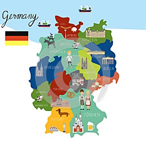 Germany map hand draw vector.. photo