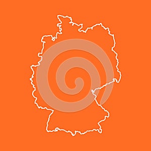 Germany Map in line style on isolated background. Vector illustration.