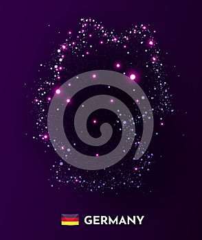 Germany map made of stars and dots. Globalization concept. Space view.