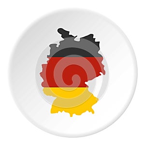 Germany map with national flag icon circle