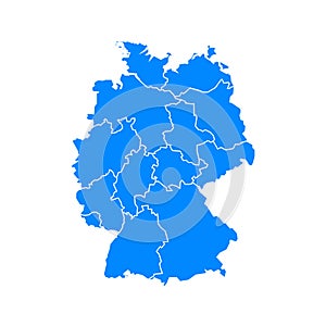 Germany map outline icon. Geography vector illustration in flat