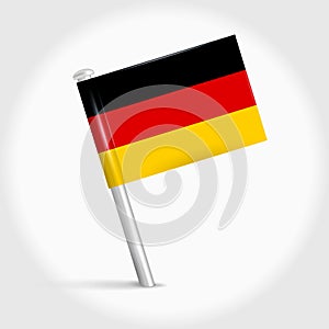 Germany map pin flag. 3D realistic vector illustration