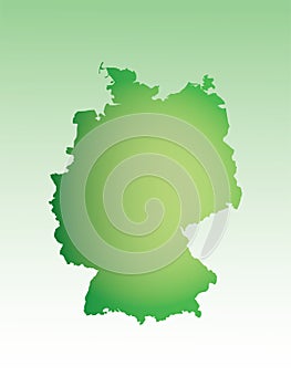 Germany map using green color with dark and light effect vector on light background