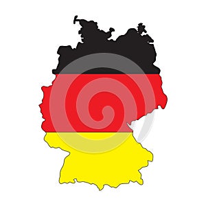 Germany map vector with flag, isolated on white background