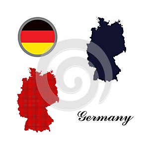 Germany map vector with the german flag