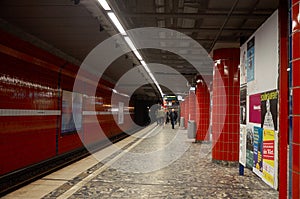Germany. Metro station in Hamburg. February 13, 2018