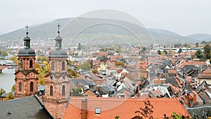 Germany Miltenberg Historical old town wooden houses street infrastructures